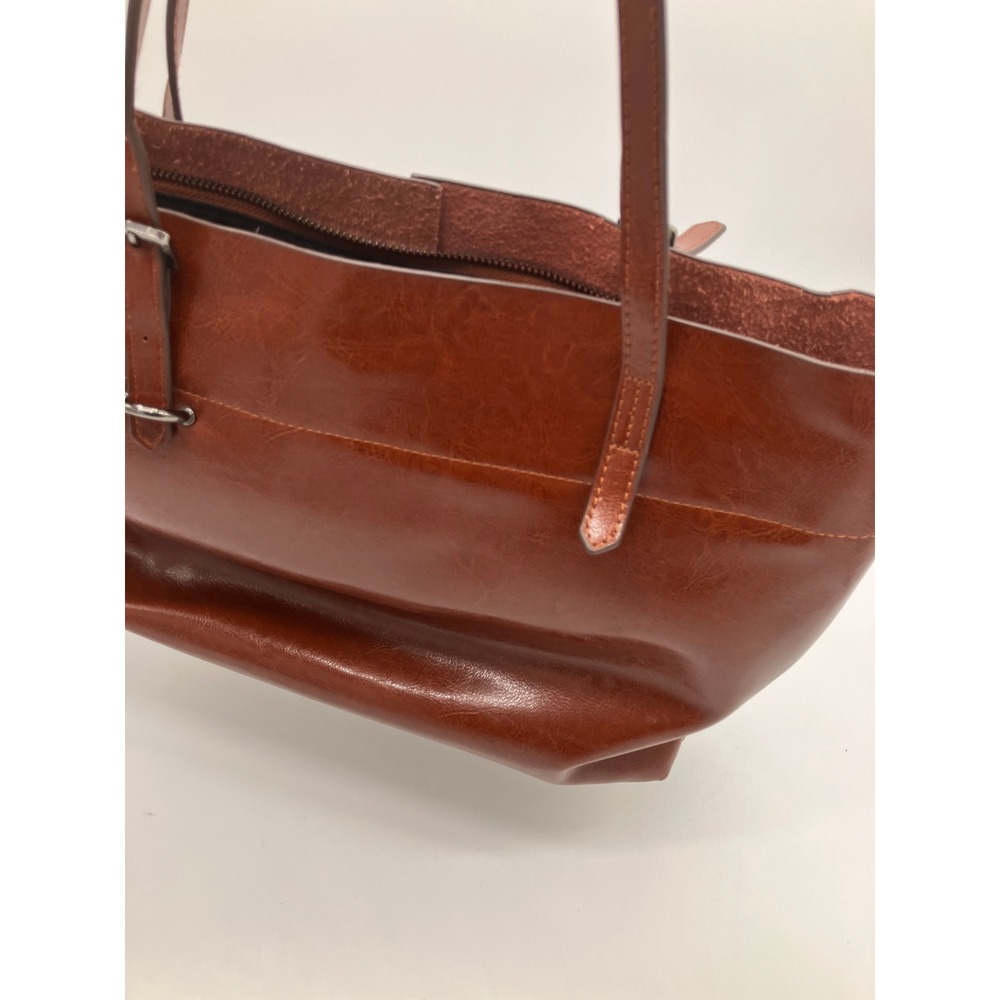 Kattee Women Brown Genuine Leather Tote Bag Shoulder Purse Top Zip Closure